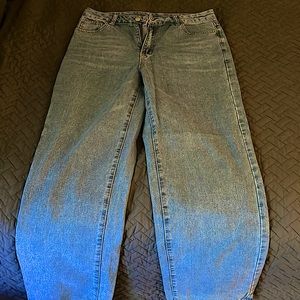 Size Large, SHEIN, distressed blue denim jeans.